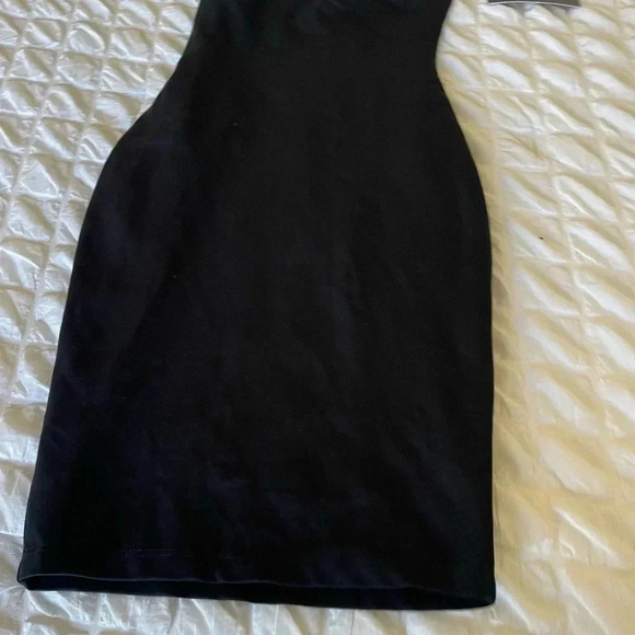Lulus black knit one shoulder mini dress - Picture 3 of 8